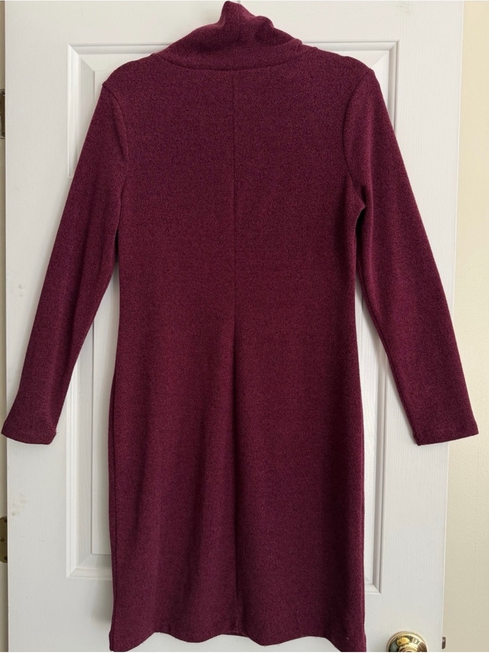 Banana Republic Rich Burgundy / Plum color Cowl Neck Sweater Dress Med Petite - Picture 8 of 9